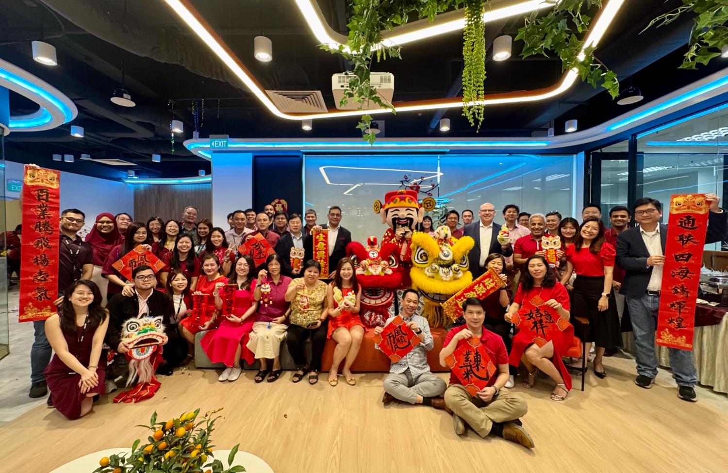 Employees in Singapore celebrated the Lunar New Year together